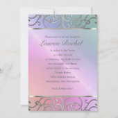 Bat Mitzvah Elegant Pearl Pink Silver Filigree Kaart (Voorkant)