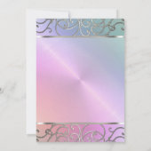 Bat Mitzvah Elegant Pearl Pink Silver Filigree Kaart (Achterkant)