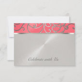 Bat Mitzvah Elegant Pink en Silver Filigree Kaart (Voorkant)