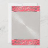 Bat Mitzvah Elegant Pink en Silver Filigree Kaart (Achterkant)