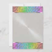 Bat Mitzvah Elegant Rainbow en Silver Filigree Kaart (Achterkant)