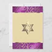 Bat Mitzvah Elegant Raspberry Pink Gold Filigree Kaart (Achterkant)