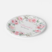 Bat Mitzvah, Elegant, Roze, Waterverf Floral Papieren Bordje (Gekanteld)