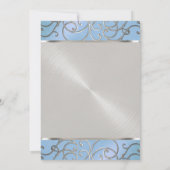 Bat Mitzvah Elegant Sky Blue en Silver Filigree Kaart (Achterkant)