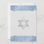 Bat Mitzvah Elegant Sky Blue en Silver Filigree Kaart (Achterkant)
