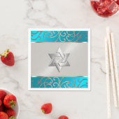 Bat Mitzvah Elegant Turquoise Blue Silver Filigree Servet (Insitu)