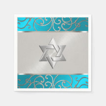 Bat Mitzvah Elegant Turquoise Blue Silver Filigree