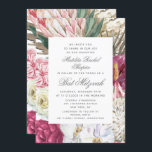 Bat Mitzvah Elegant Waterverf Floral Kaart<br><div class="desc">Bat Mitzvah Elegant Waterverf Floral Invitations is voorzien van een stijlvolle waterverf bloemachtergrond met eucalyptus,  palmschijfjes,  rozen,  pinda's en ferns in gemuteerde tinten van pruimen,  grasmandaat,  groen,  perzik en roze. Gepersonaliseerd door de tekst in de tekstvakjes uit te geven verstrekt. Ontworpen door ©Evco Studio www.zazzle.com/store/evcostudio</div>