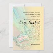 Bat Mitzvah Elegant Yellow en Aqua Masquerade Kaart (Voorkant)