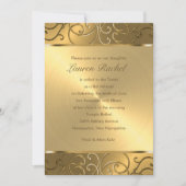 Bat Mitzvah Elegante Gouden Filigraan Kaart (Voorkant)