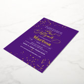 Bat Mitzvah Elegante Script REËLE GOUD Folie Uitnodiging (Gedraaid)