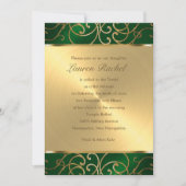 Bat Mitzvah Elegante Smaragdgroene Gouden Filigraa Kaart (Voorkant)