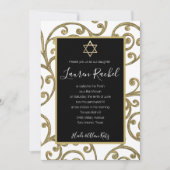 Bat Mitzvah elke kleur goud scroll ontwerp Kaart (Voorkant)