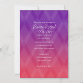 Bat Mitzvah Elke kleur met rode diamanten patroon  Kaart (Voorkant)