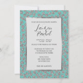 Bat Mitzvah Elke kleur met Silver Glitter Stippen Kaart (Voorkant)