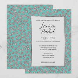Bat Mitzvah Elke kleur met Silver Glitter Stippen Kaart