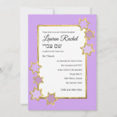 Bat Mitzvah elke kleur wit midden goud sterren Kaart (Voorkant)