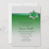 Bat Mitzvah Emerald Green Ombre Ribbon en Star Kaart (Voorkant)