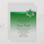 Bat Mitzvah Emerald Green Ombre Ribbon en Star Kaart (Voorkant / Achterkant)
