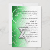 Bat Mitzvah Emerald Shimmer Star van David Kaart (Voorkant)