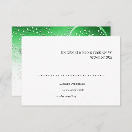 Bat Mitzvah Emerald Star van David RSVP-kaart RSVP Kaartje (Voorkant / Achterkant)