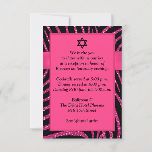 Bat Mitzvah Enclosure Kaart (Achterkant)