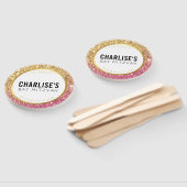 BAT MITZVAH FAN selfie glitzy goud roze glitter Handwaaier (Niet-gemonteerd)