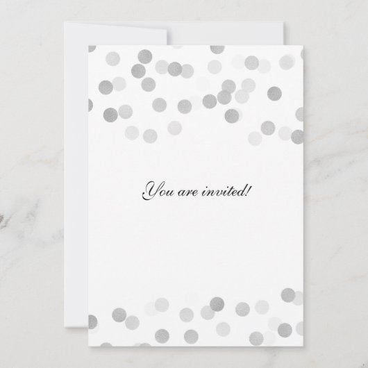 Bat Mitzvah Faux Silver Foil Glitter Lights Kaart (Achterkant)