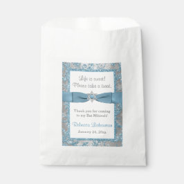 Bat Mitzvah Favor Bag | Winter Wonderland Blue Bedankzakje