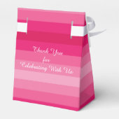 Bat Mitzvah Favor Box, roze strepen Bedankdoosjes (Achterkant)