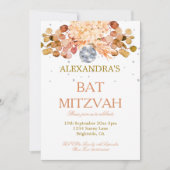 Bat Mitzvah Floral Disco Kaart (Voorkant)