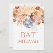 Bat Mitzvah Floral Disco Kaart (Achterkant)