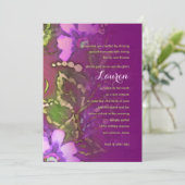 Bat Mitzvah Floral in Raspberry en Green Kaart (Staand voorkant)