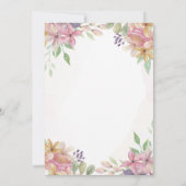 Bat Mitzvah Floral Invite Glitter Girl Star Gold Kaart (Achterkant)