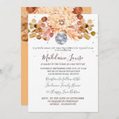 Bat Mitzvah Floral Oranje Disco Ball Kaart (Voorkant / Achterkant)