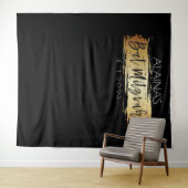 Bat Mitzvah Foto Booth Party Backdrop Gold Black Wandkleed (In Situ (horizontaal))