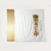 Bat Mitzvah Foto Booth Party Backdrop Gold White Wandkleed (Voorkant (horizontaal))