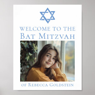 Bat Mitzvah-foto met blauwe ster van David-feest Poster