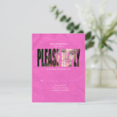 Bat Mitzvah Foto RSVP Reply Card in Hot Pink (Staand voorkant)