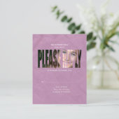 Bat Mitzvah Foto RSVP Reply Card in Paars  (Staand voorkant)