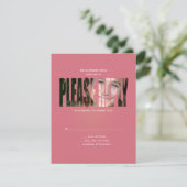 Bat Mitzvah Foto RSVP Reply Card in Roze (Staand voorkant)