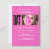 Bat Mitzvah Foto-uitnodiging in Hot Pink Kaart (Voorkant)