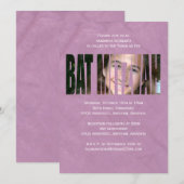 Bat Mitzvah Foto-uitnodiging in Paars Kaart (Voorkant / Achterkant)