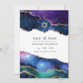 Bat Mitzvah Galaxy Agate Save The Date (Voorkant)