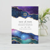 Bat Mitzvah Galaxy Agate Save The Date (Staand voorkant)