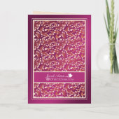 Bat Mitzvah Gefeliciteerd Damask Plum Pink Card Bedankkaart (Achterkant)