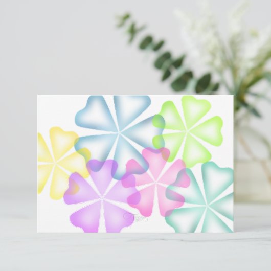 Bat Mitzvah Ggloed Flowers Multi Response Kaart (Staand voorkant)