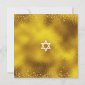 Bat Mitzvah Girly Turquoise Waterverf & Gold Foil Save The Date (Achterkant)