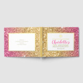 BAT MITZVAH glam chic cool luxe roze goud glitter Gastenboek (Volledig)