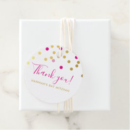 BAT MITZVAH  glam confetti spot goudroze Bedankjes Labels
